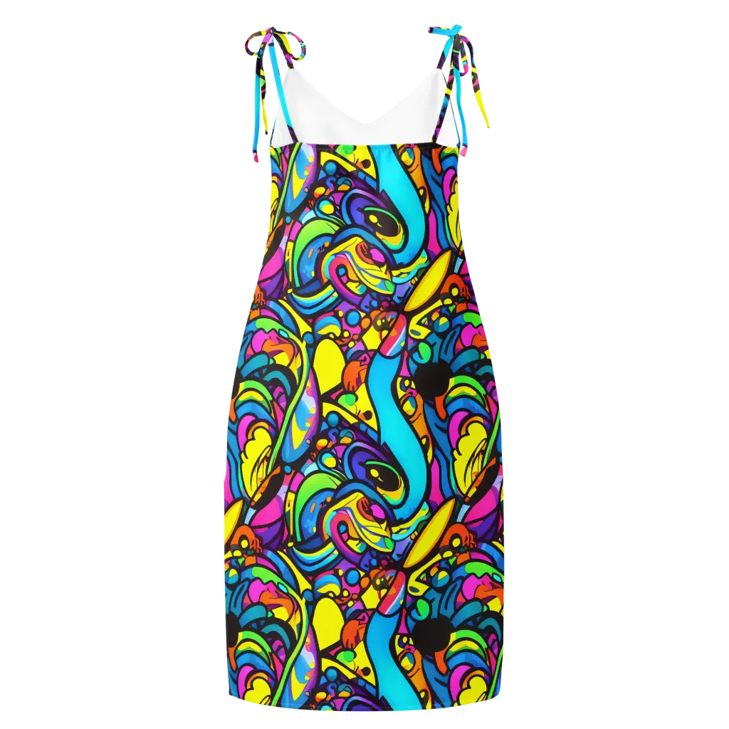 Kaleidoscopic Flow on Slip Dress — Back