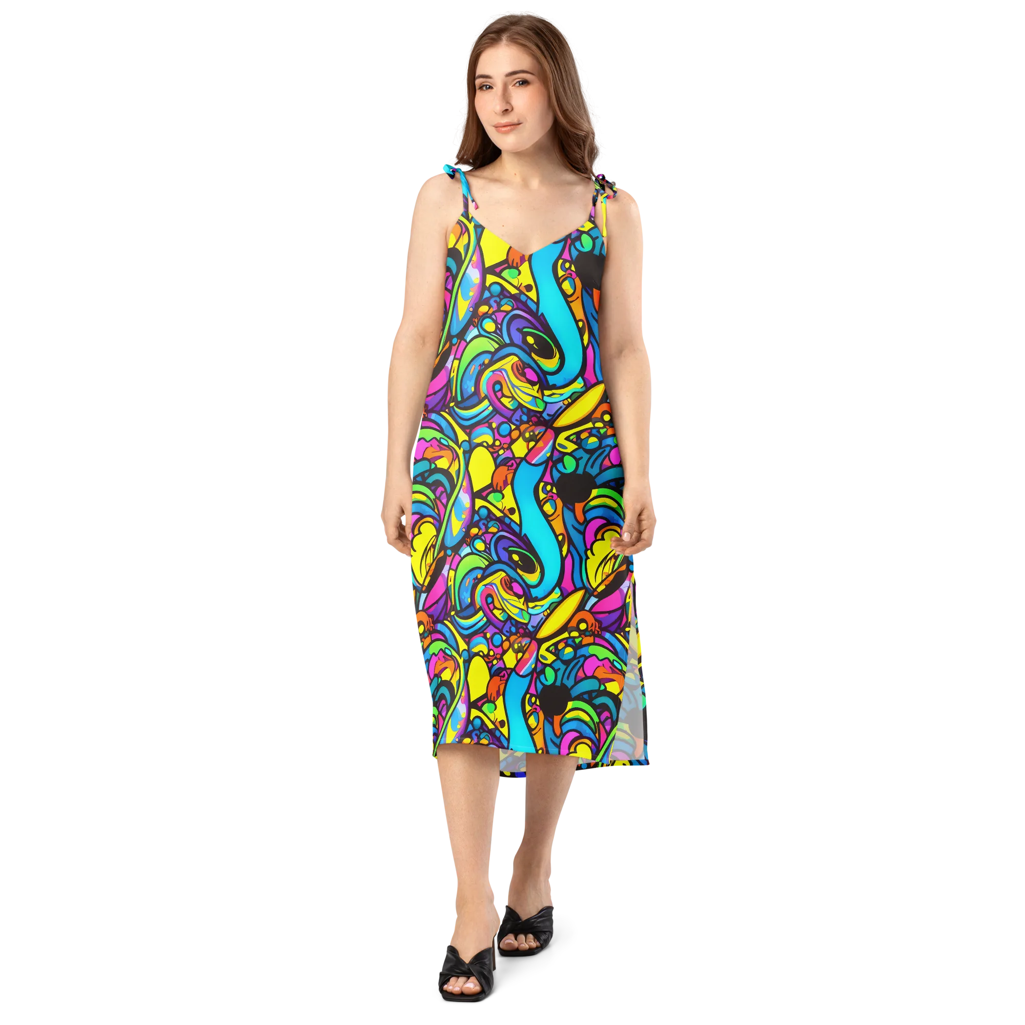 Kaleidoscopic Flow on Slip Dress — Front