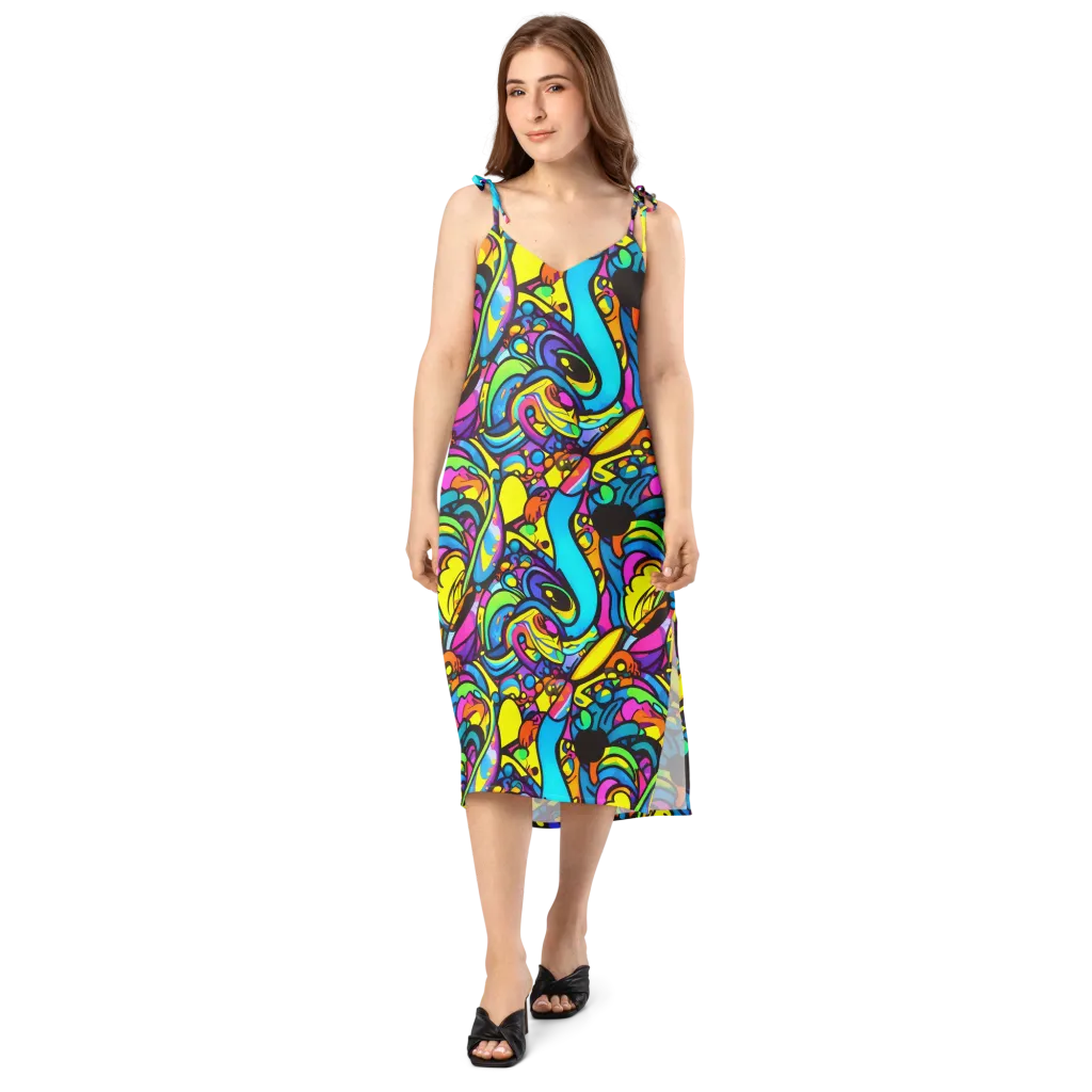 Kaleidoscopic Flow on Slip Dress — Front