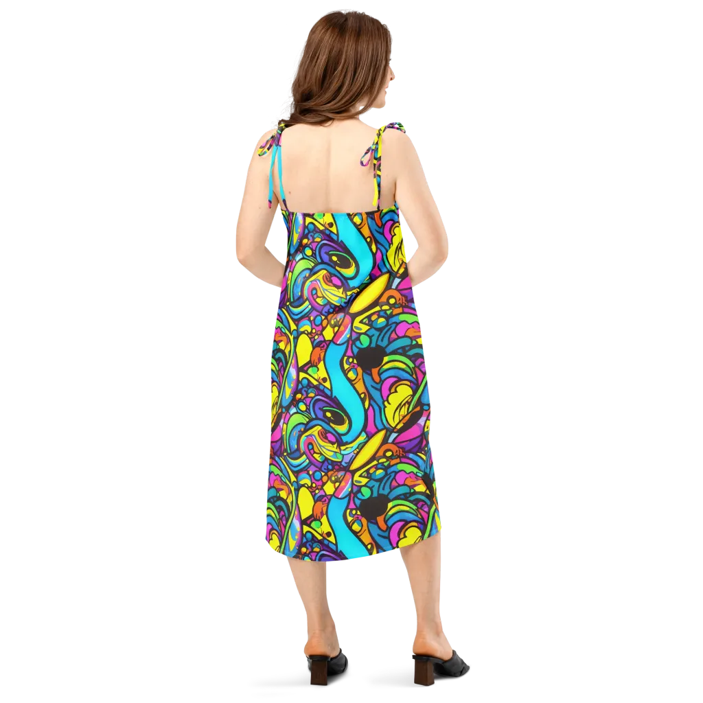Kaleidoscopic Flow on Slip Dress — Back