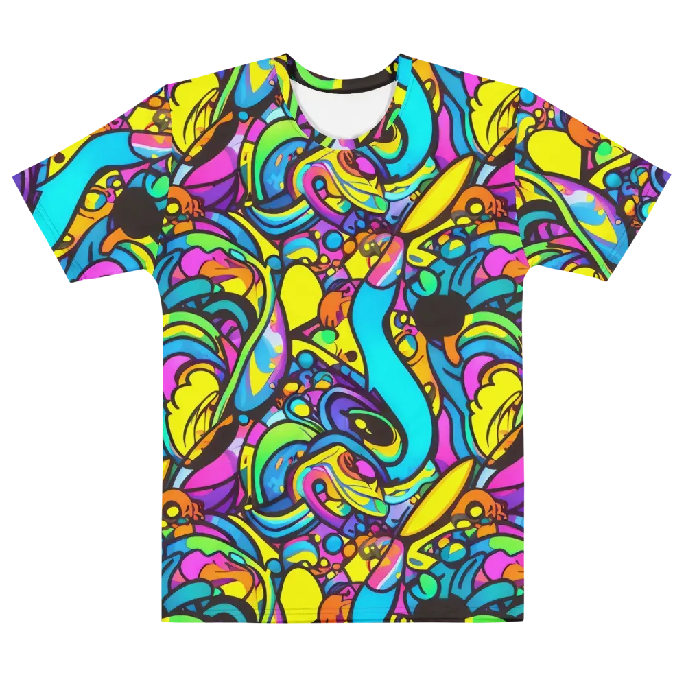 Kaleidoscopic Flow on Men's Cotton Crew Neck T-Shirt — Front