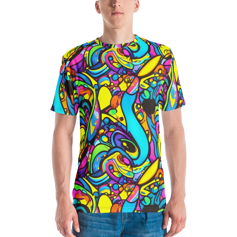 Kaleidoscopic Flow on Men's Crew Neck T-Shirt — Front