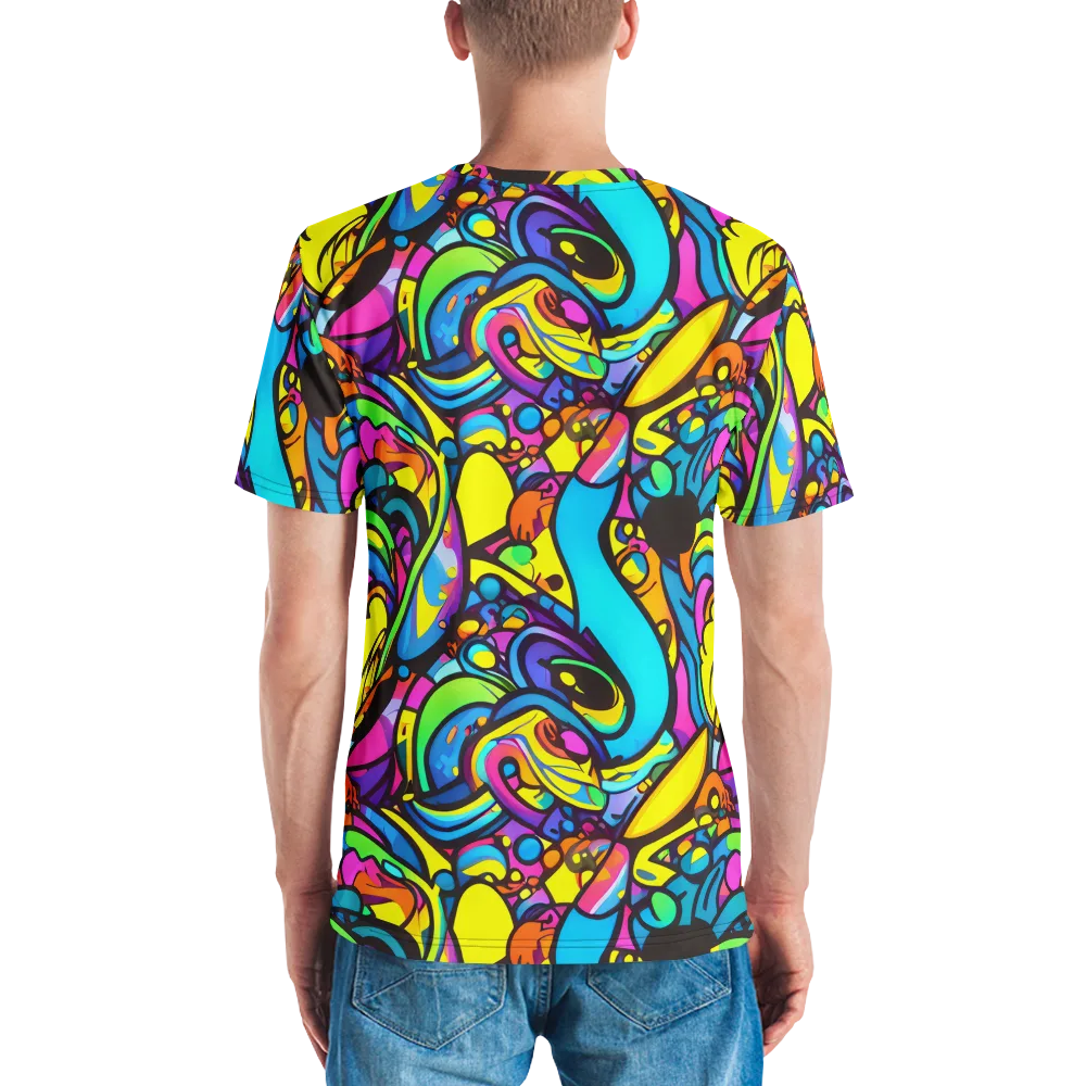 Kaleidoscopic Flow on Men's Crew Neck T-Shirt — Back