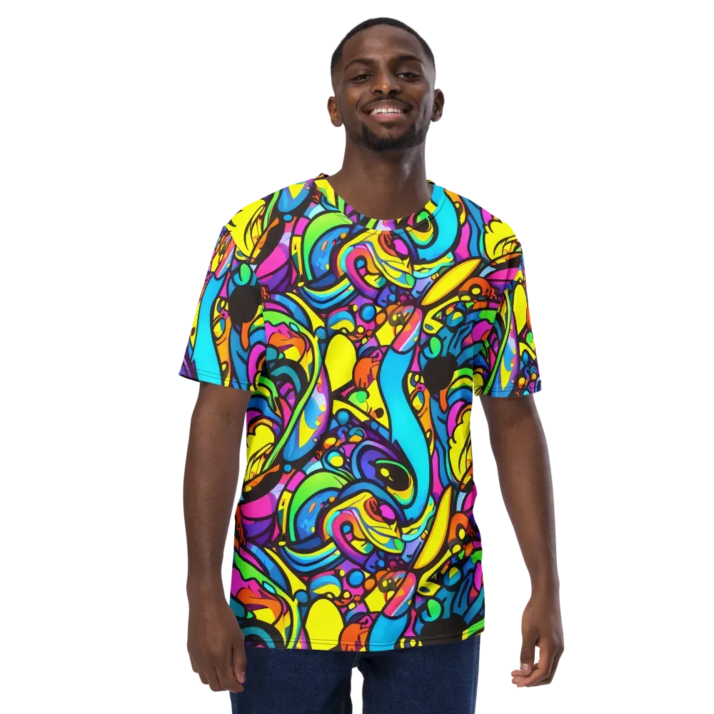Kaleidoscopic Flow on Men's Crew Neck T-Shirt — Front