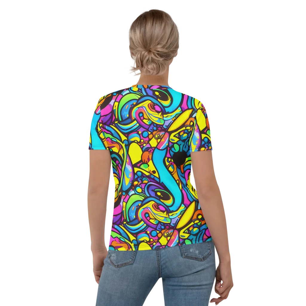 Kaleidoscopic Flow on Women's Crew Neck T-Shirt — Back
