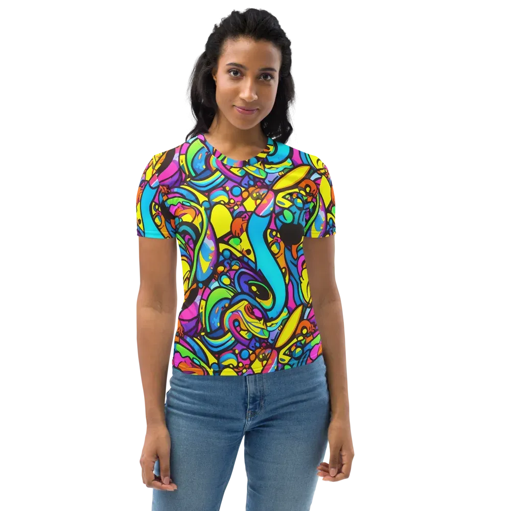 Kaleidoscopic Flow on Women's Crew Neck T-Shirt — Front