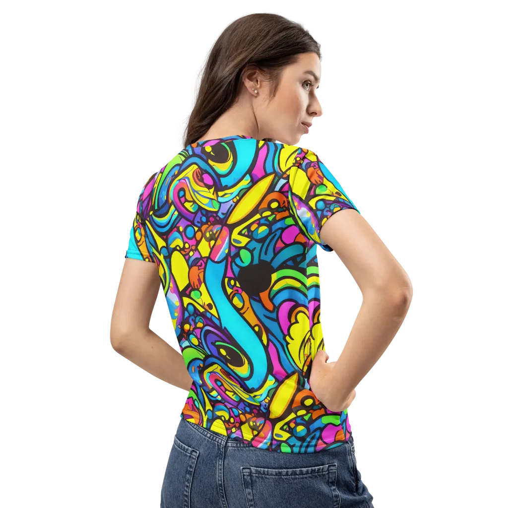 Kaleidoscopic Flow on Women's Crew Neck T-Shirt — Back