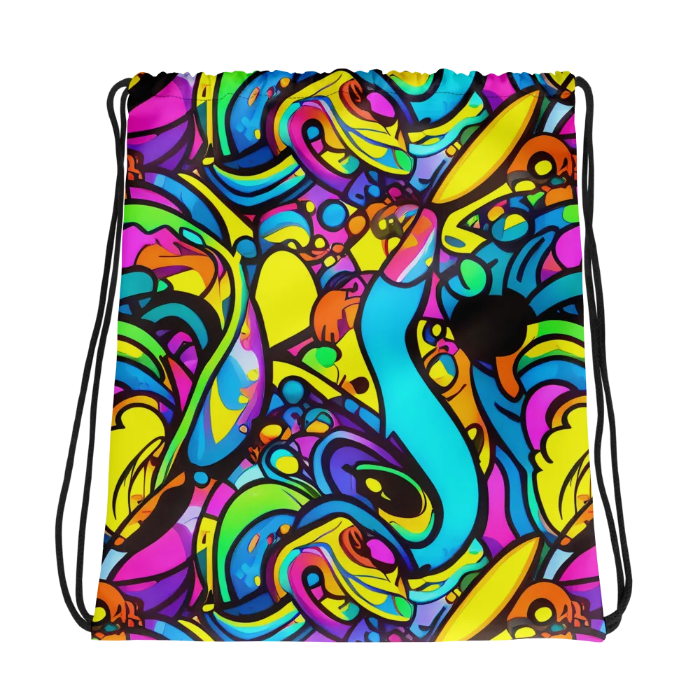 Kaleidoscopic Flow on Drawstring Bag — Photo