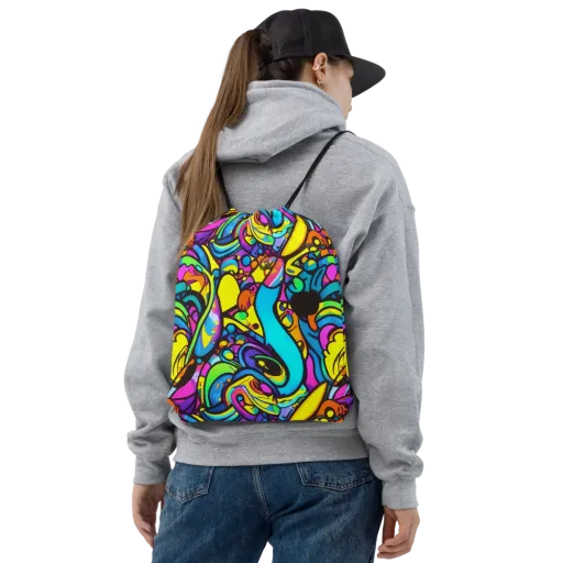 Kaleidoscopic Flow on a Drawstring Bag