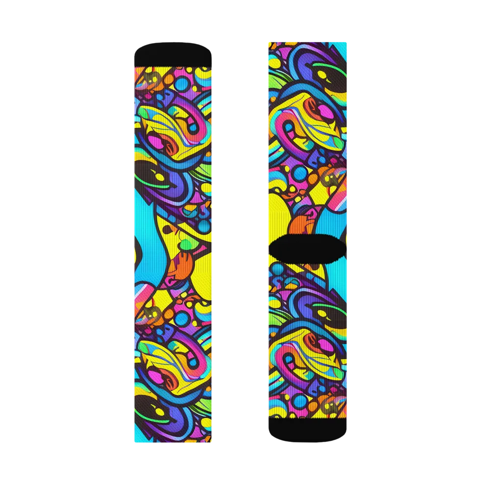 Kaleidoscopic Flow on Socks — Left Sock