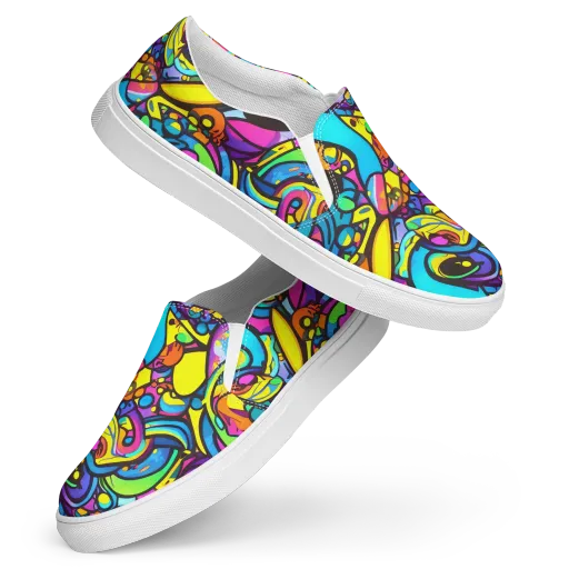 Kaleidoscopic Flow on a Women's Slip-On Canvas Shoes