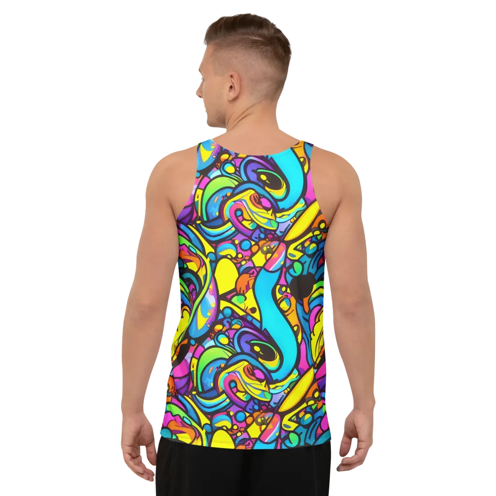 Kaleidoscopic Flow on Men's Tank Top — Back