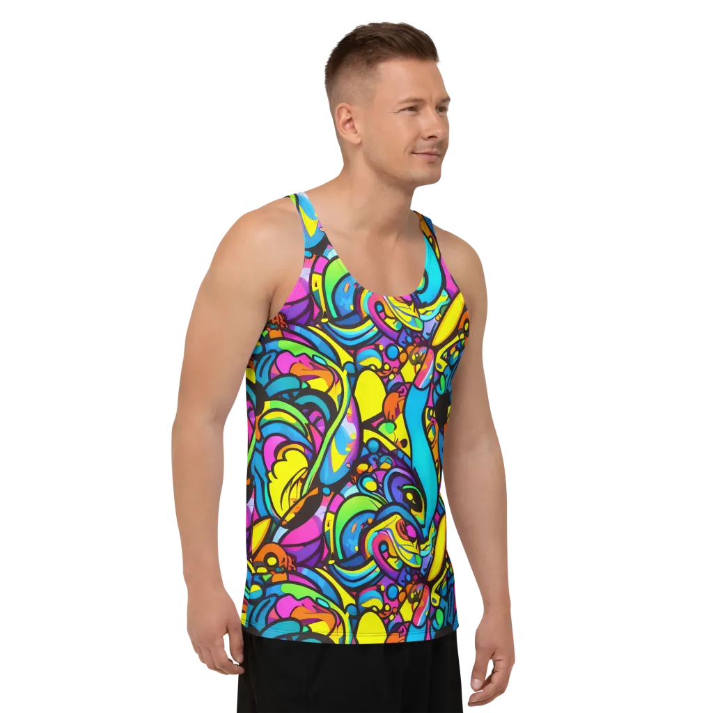 Kaleidoscopic Flow on Men's Tank Top — Right Front