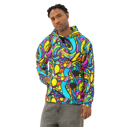 Kaleidoscopic Flow on a Cotton Hoodie
