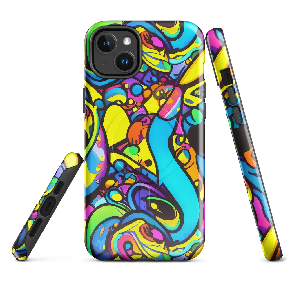 Kaleidoscopic Flow on MagSafe Tough Case for iPhone® — Front