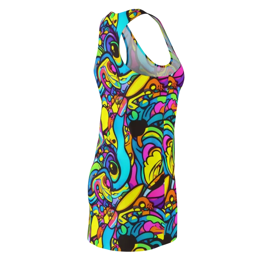 Kaleidoscopic Flow on Racerback Dress — Back Side