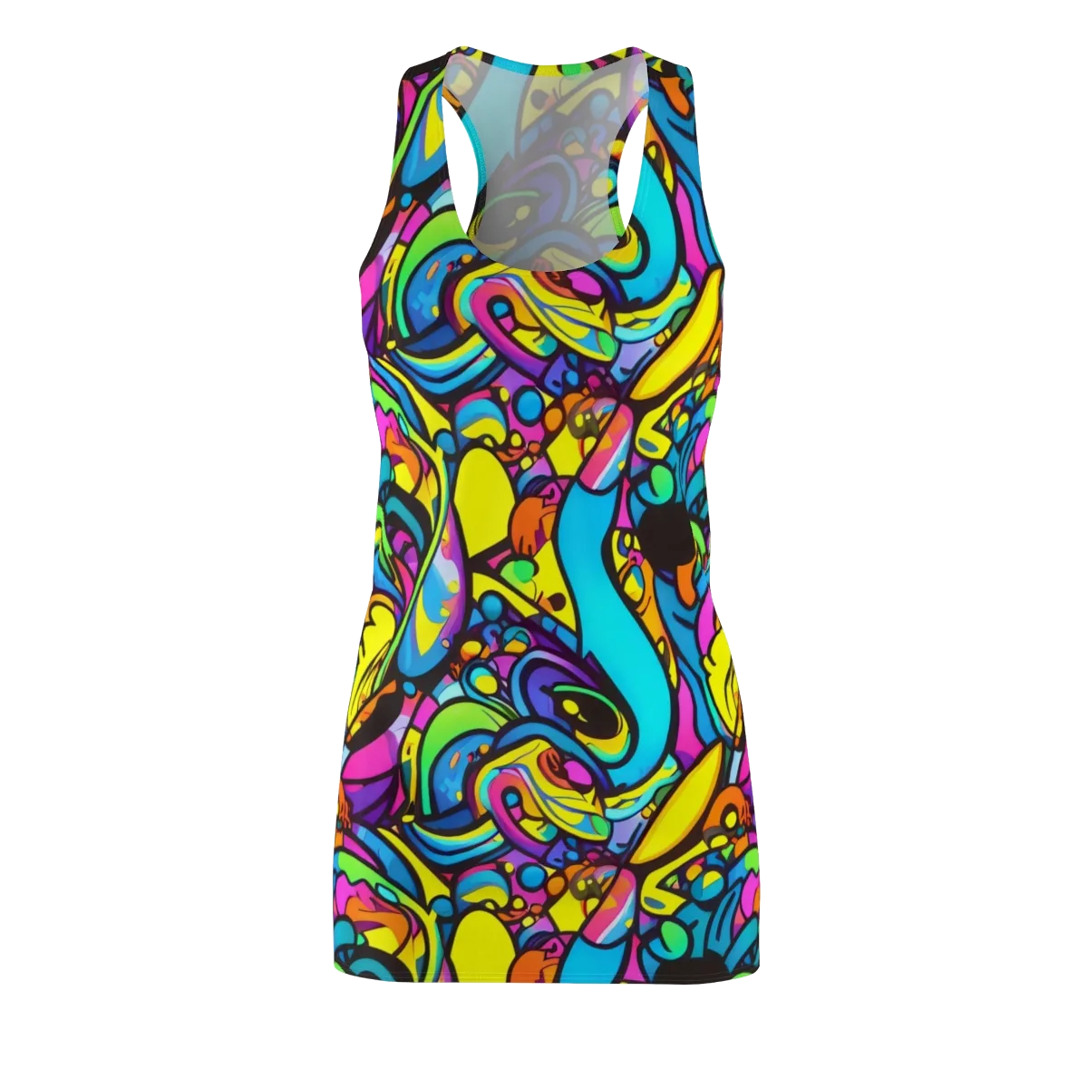 Kaleidoscopic Flow on Racerback Dress — Front