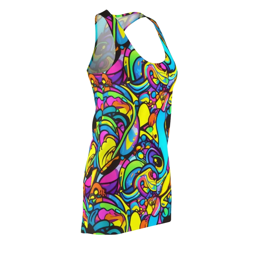 Kaleidoscopic Flow on Racerback Dress — Front Side