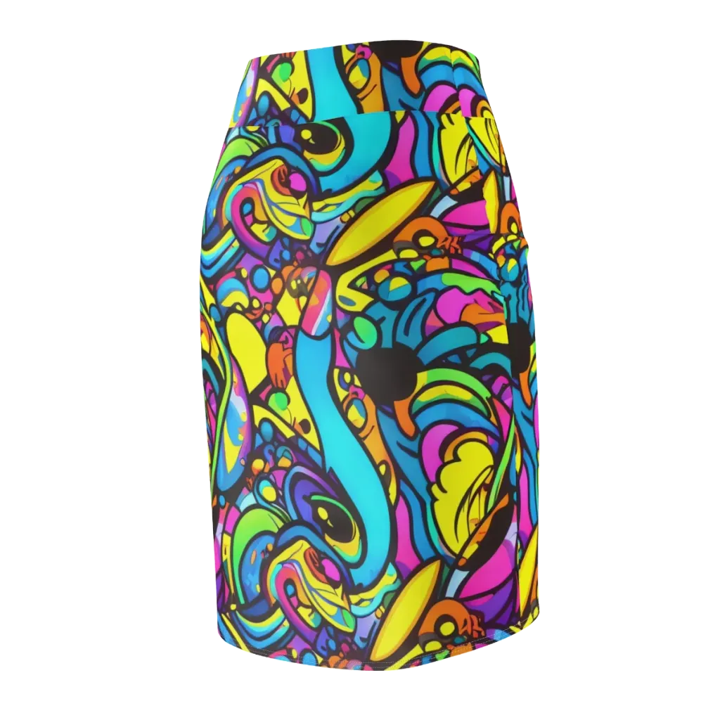 Kaleidoscopic Flow on Pencil Skirt — Back Side
