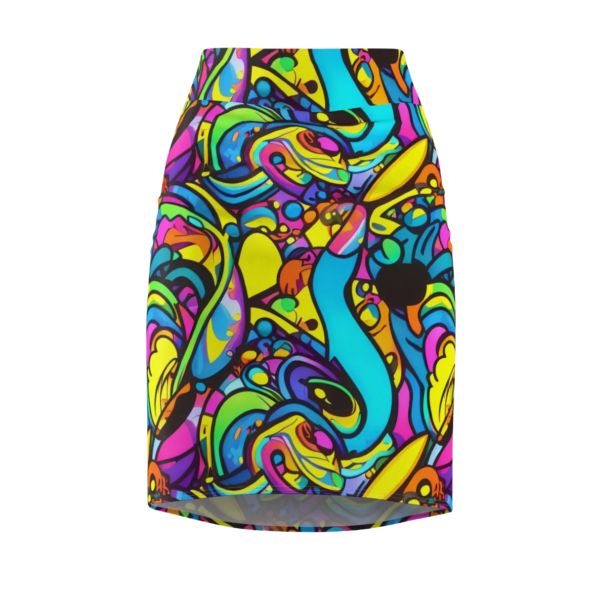 Kaleidoscopic Flow on Pencil Skirt — Front