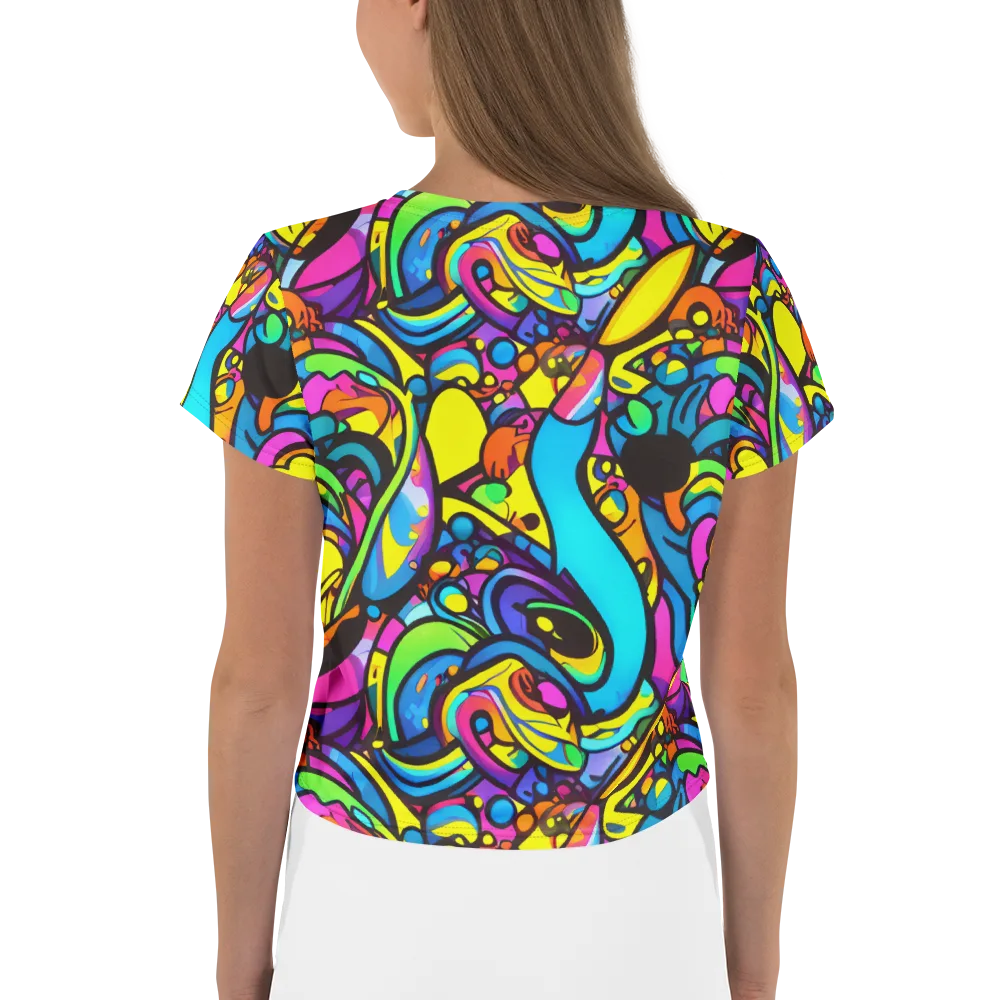 Kaleidoscopic Flow on Crop Tee — Back