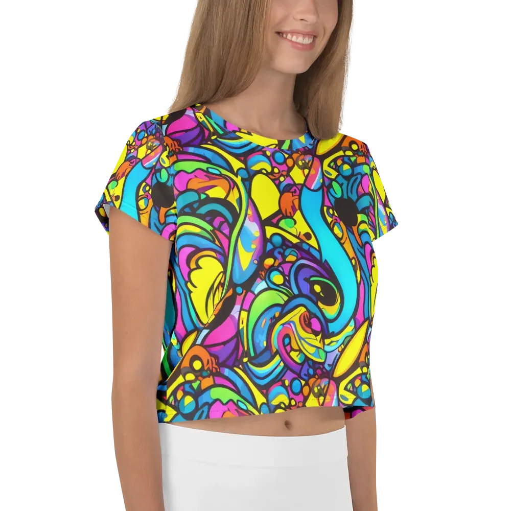 Kaleidoscopic Flow on Crop Tee — Right