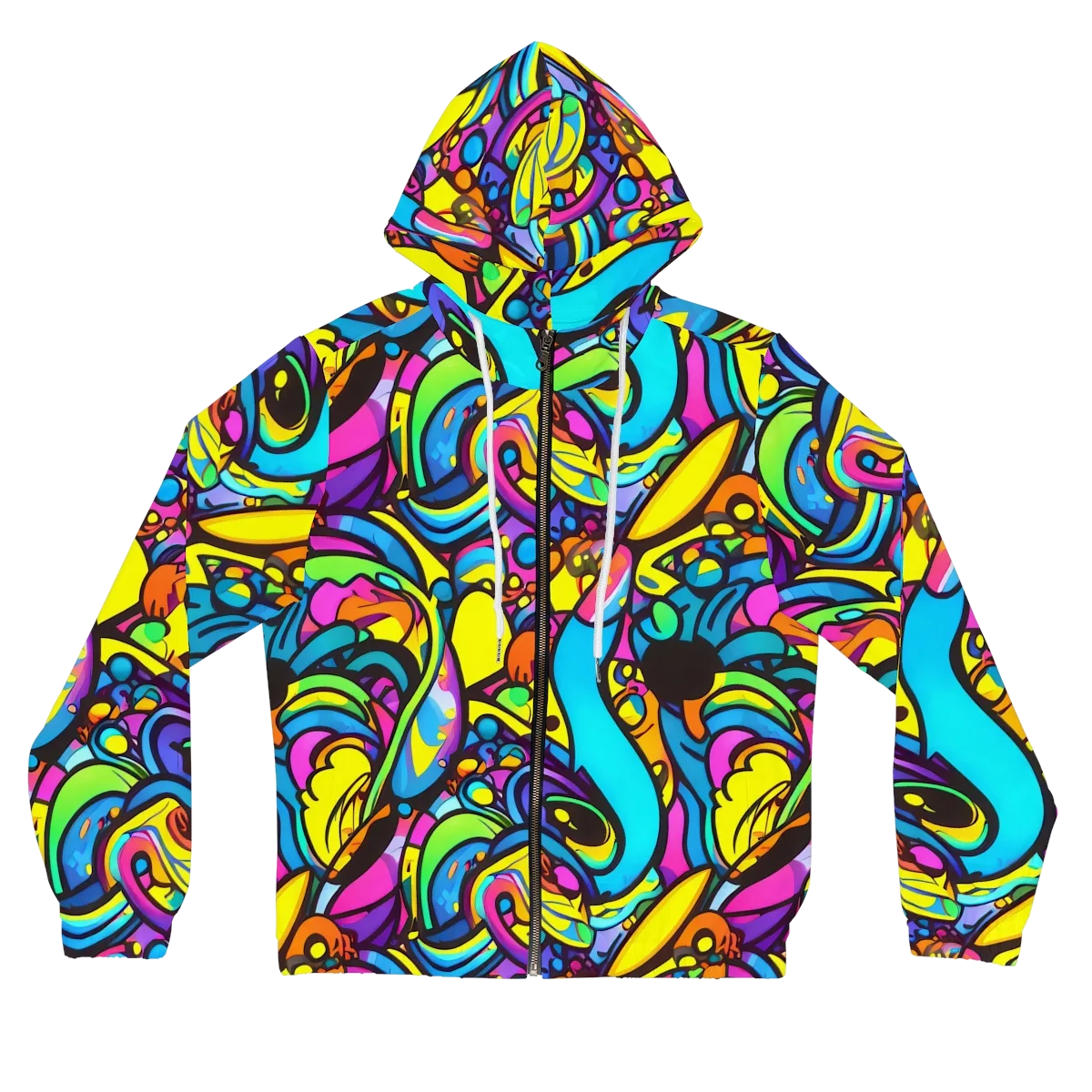 Kaleidoscopic Flow on Women's Full-Zip Hoodie — Front