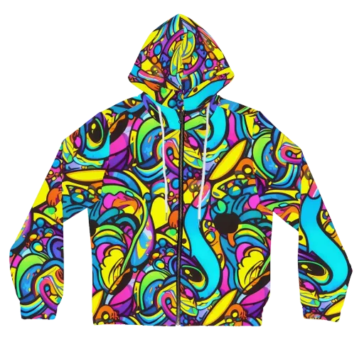 Kaleidoscopic Flow on a Women's Full-Zip Hoodie