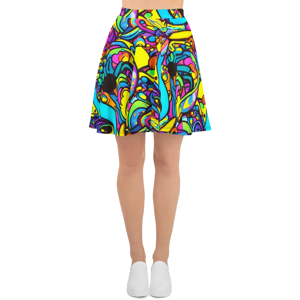 Kaleidoscopic Flow on Skater Skirt — Front
