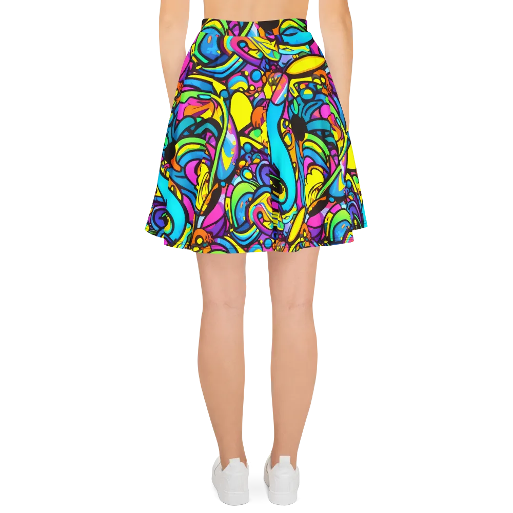 Kaleidoscopic Flow on Skater Skirt — Back