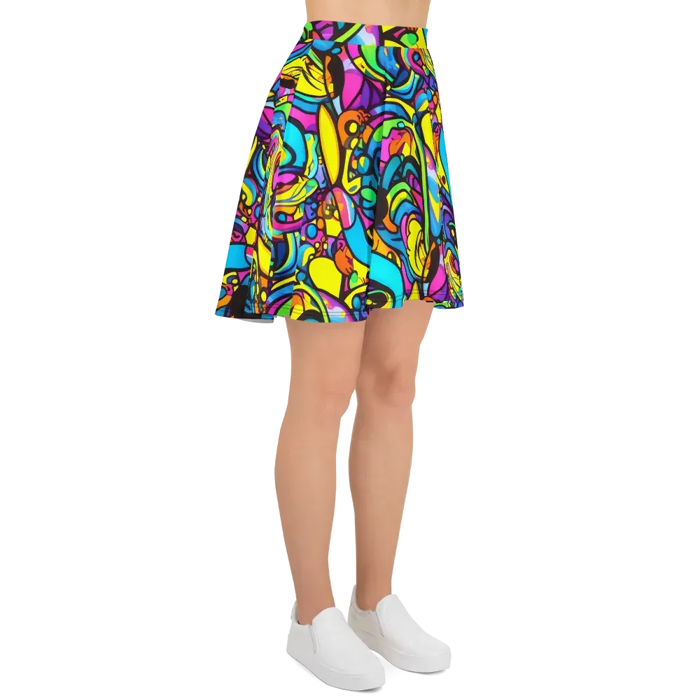 Kaleidoscopic Flow on Skater Skirt — Right