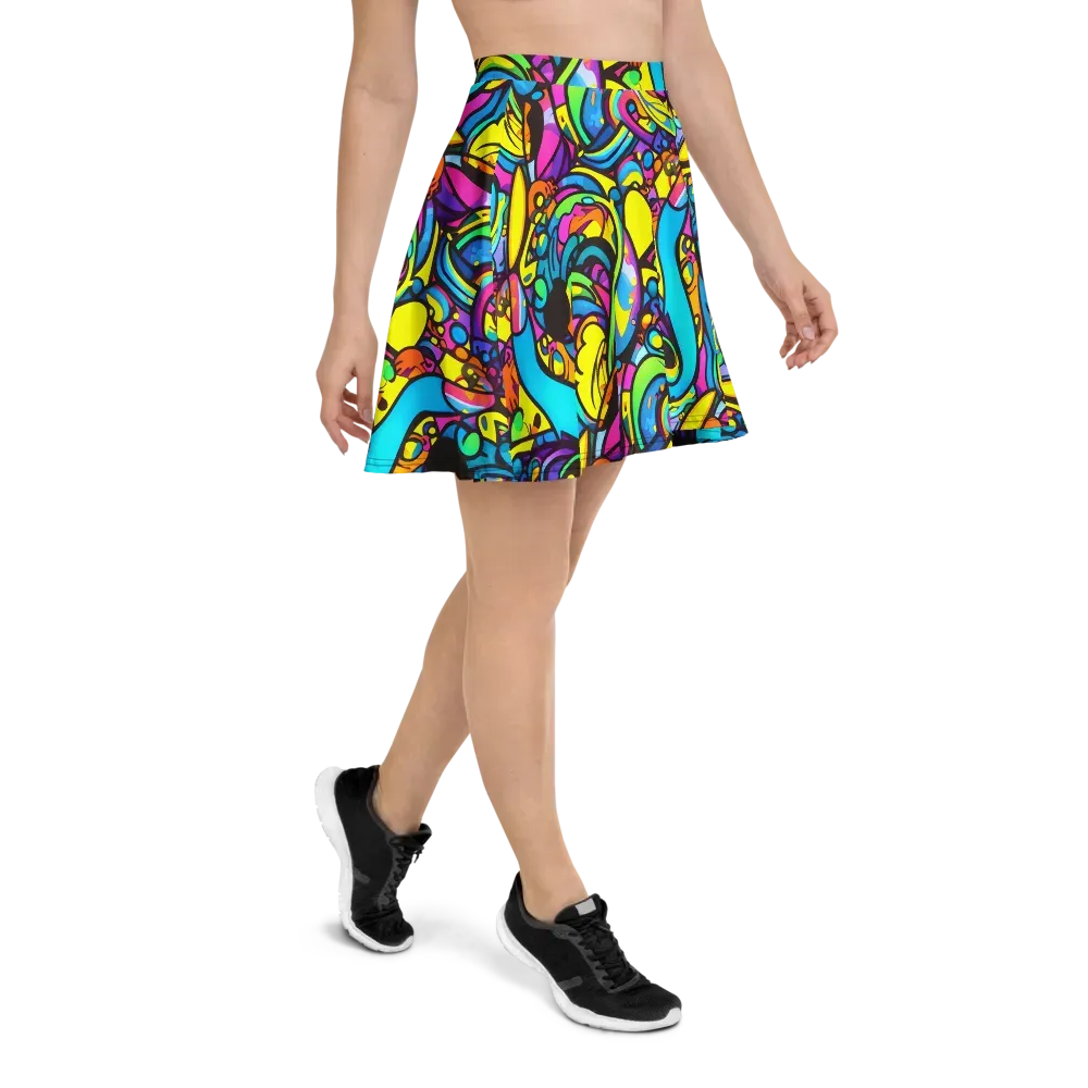 Kaleidoscopic Flow on Skater Skirt — Right