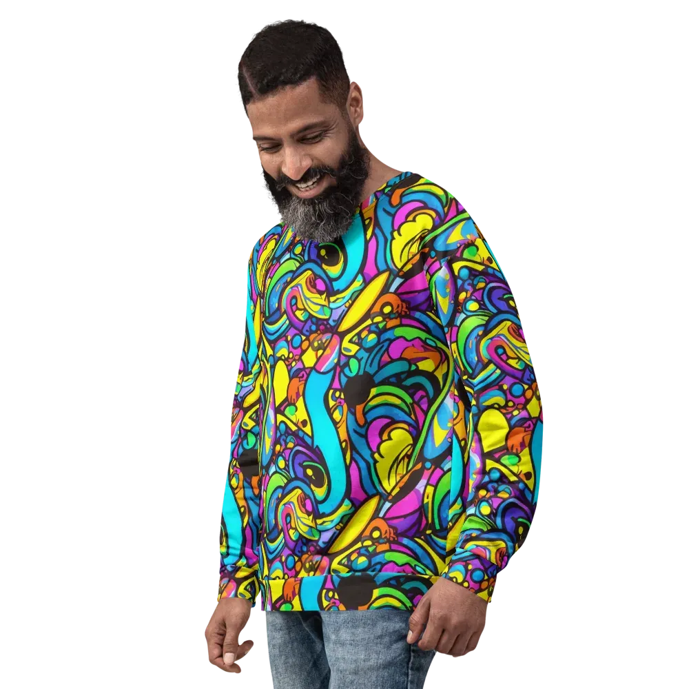 Kaleidoscopic Flow on Sweatshirt — Left Front