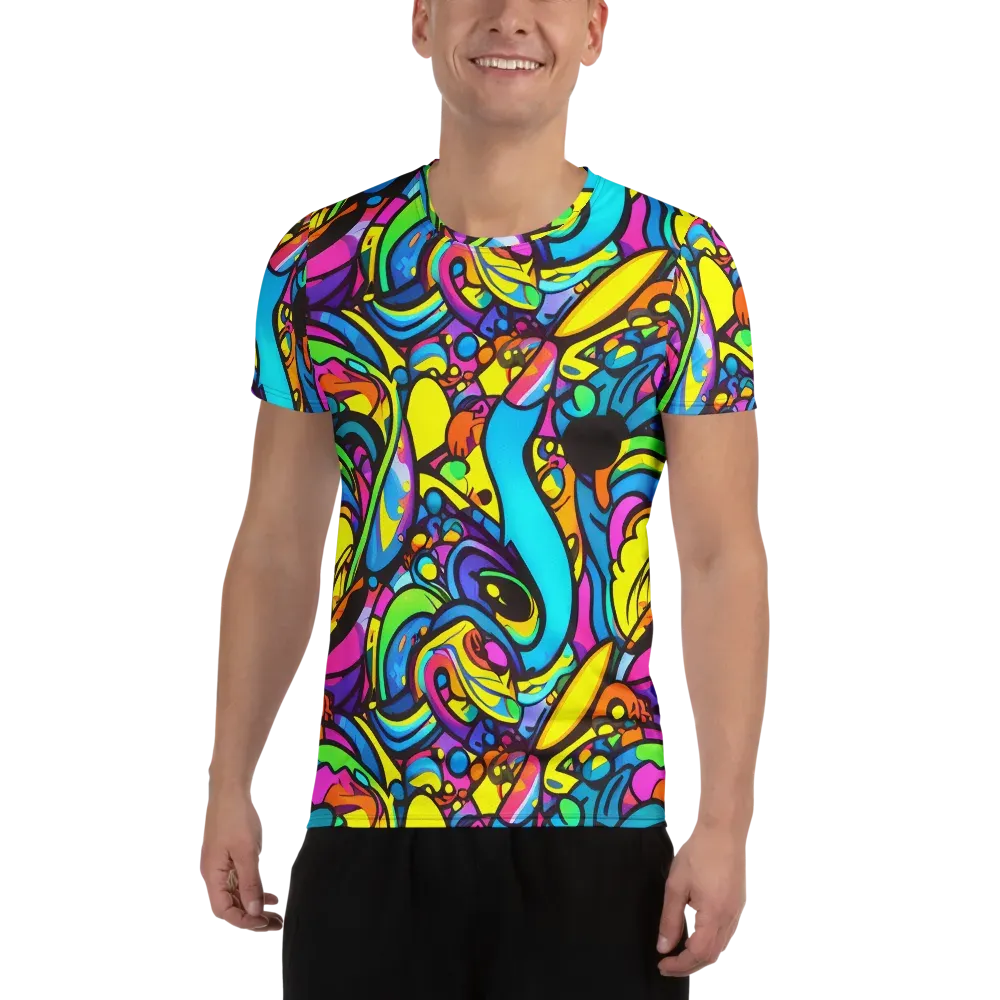 Kaleidoscopic Flow on Men's Athletic T-Shirt — Front