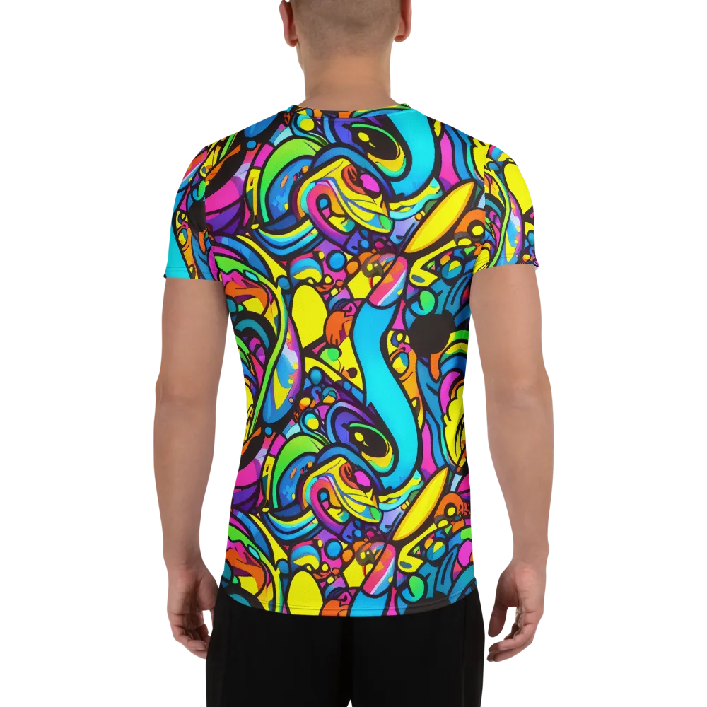 Kaleidoscopic Flow on Men's Athletic T-Shirt — Back