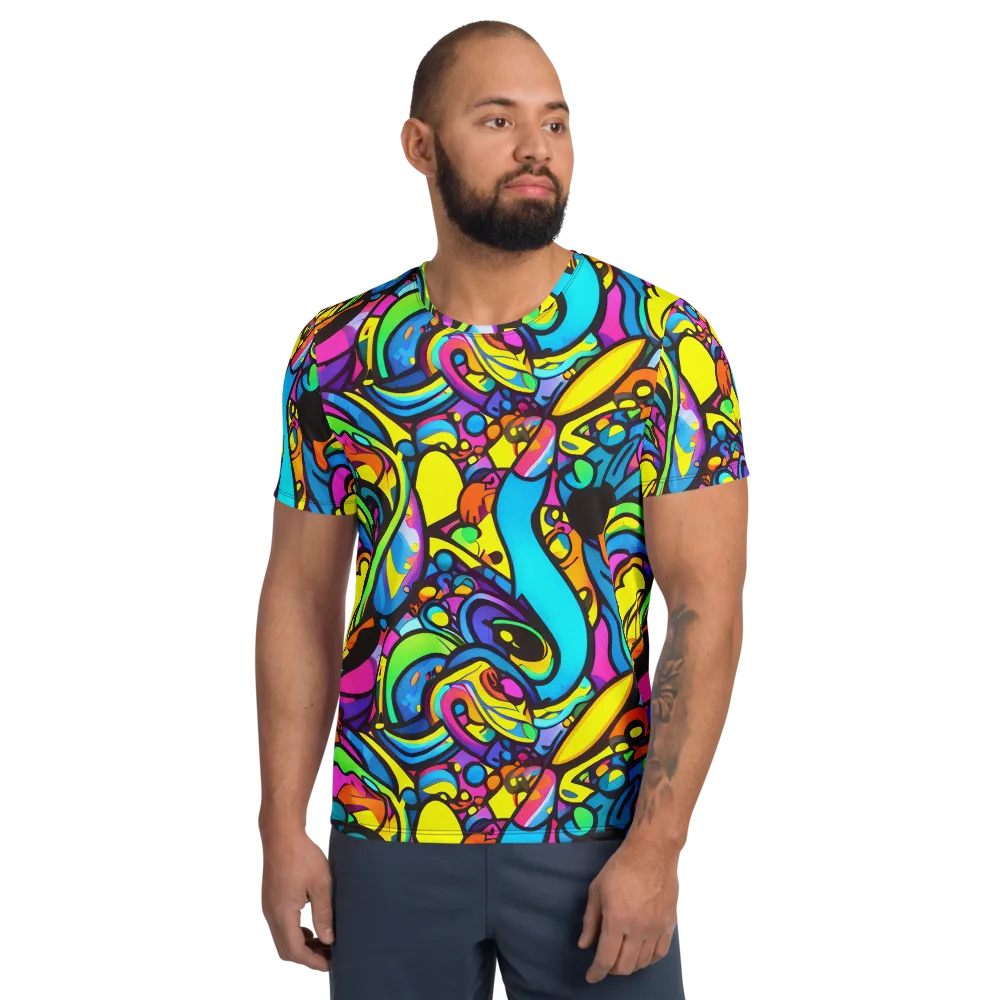 Kaleidoscopic Flow on Men's Athletic T-Shirt — Front