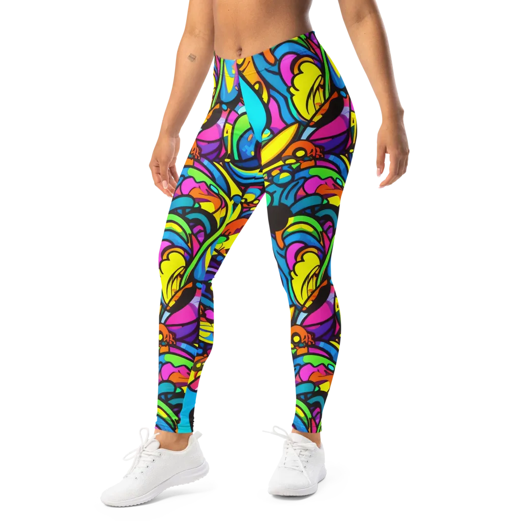 Kaleidoscopic Flow on Leggings — Left Front