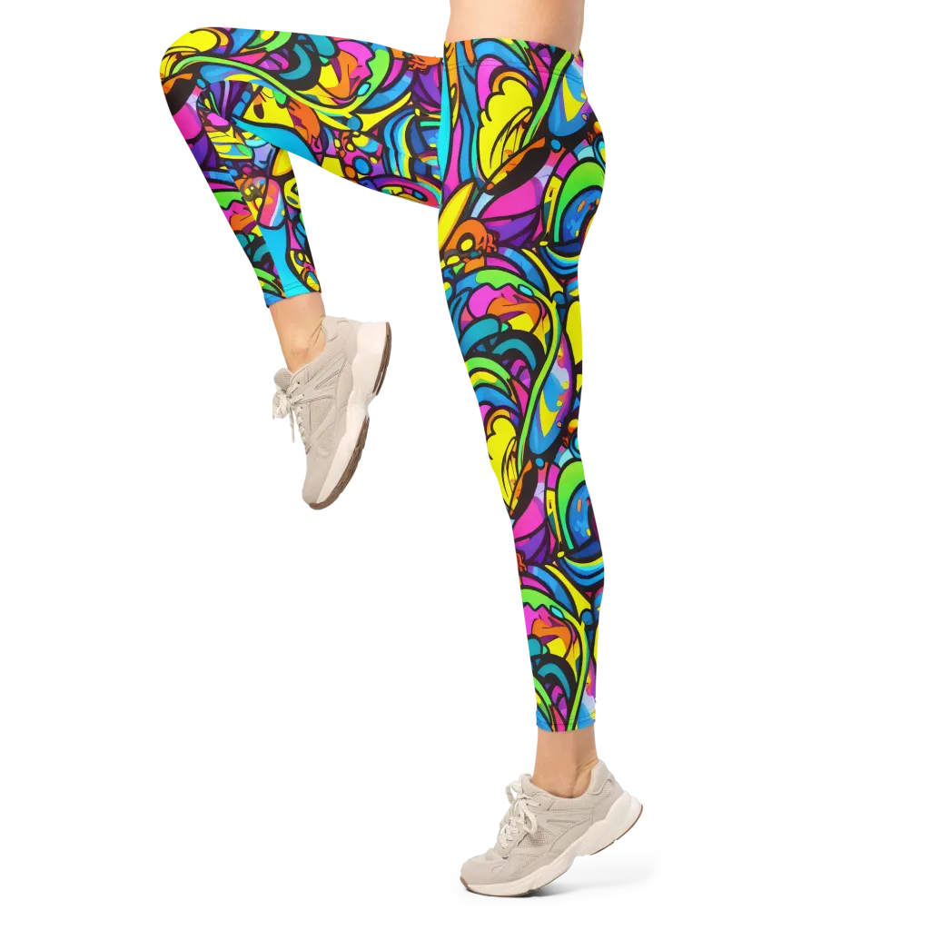 Kaleidoscopic Flow on Leggings — Left