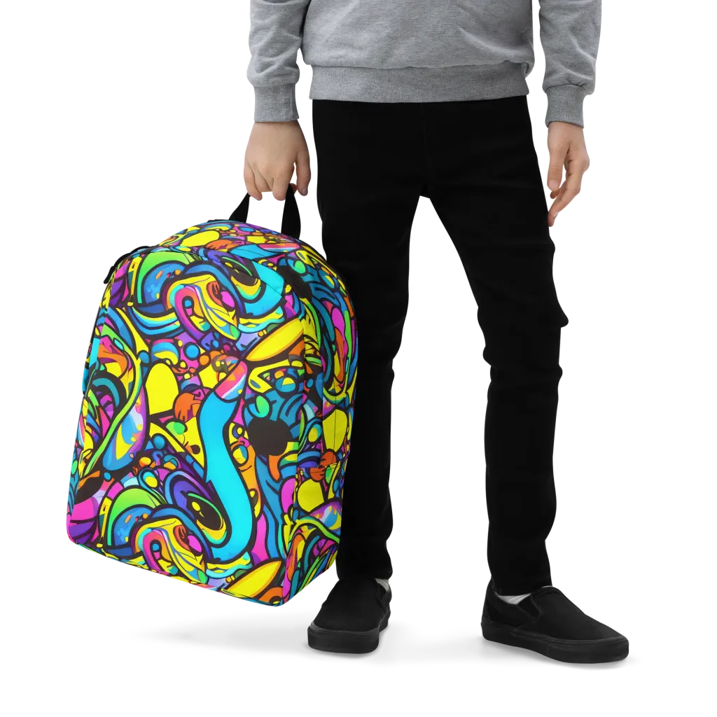 Kaleidoscopic Flow on Minimalist Backpack — Zoomed-in