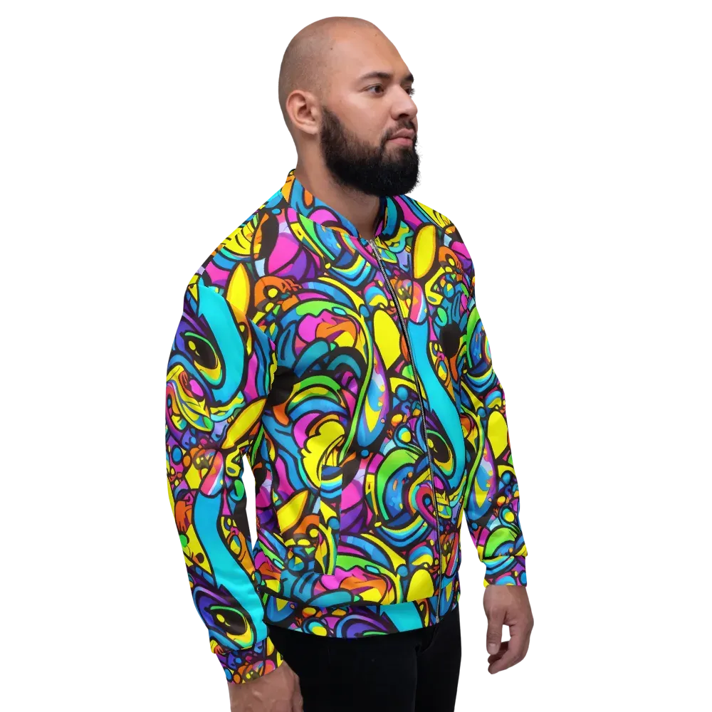 Kaleidoscopic Flow on Bomber Jacket — Right