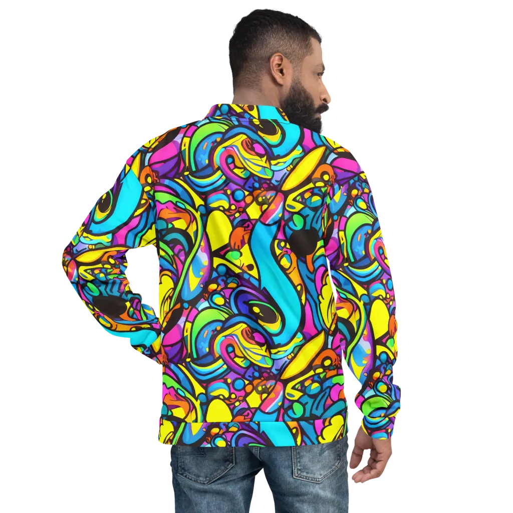 Kaleidoscopic Flow on Bomber Jacket — Back