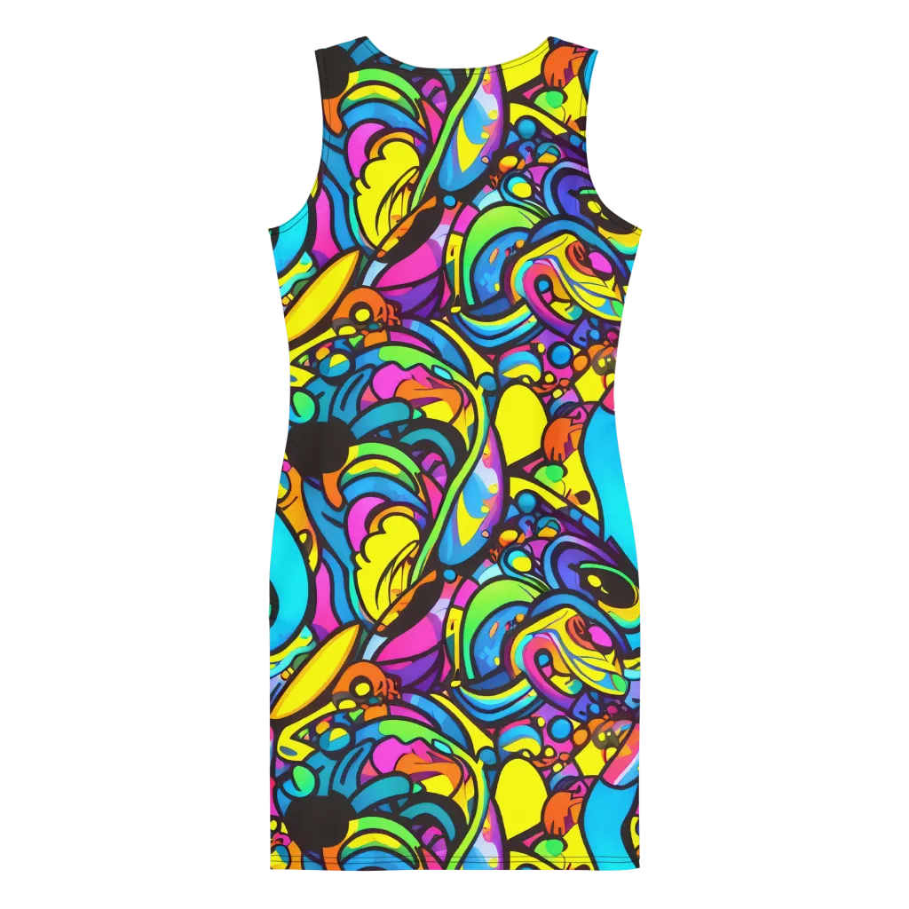 Kaleidoscopic Flow on Bodycon Dress — Back