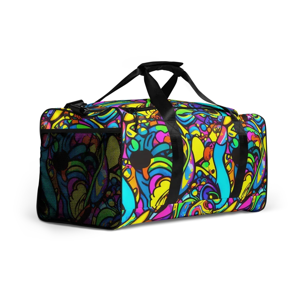 Kaleidoscopic Flow on Duffle Bag — Right Front