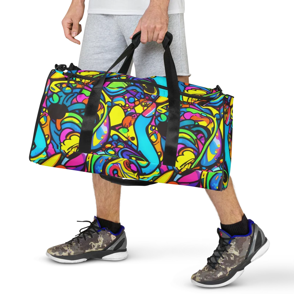 Kaleidoscopic Flow on Duffle Bag — Front