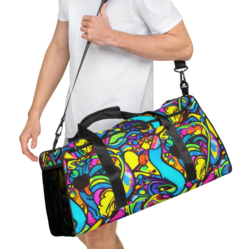 Kaleidoscopic Flow on Duffle Bag — Right Front