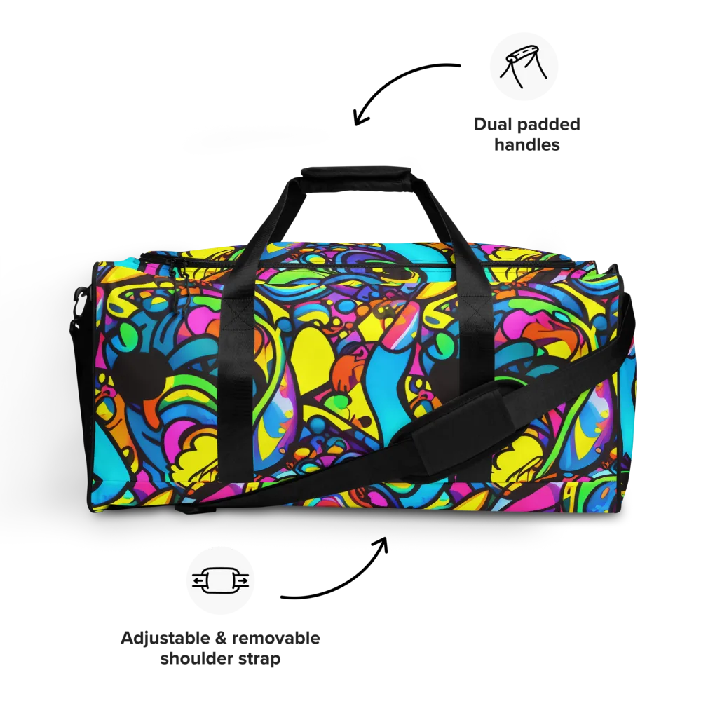 Kaleidoscopic Flow on Duffle Bag — Front