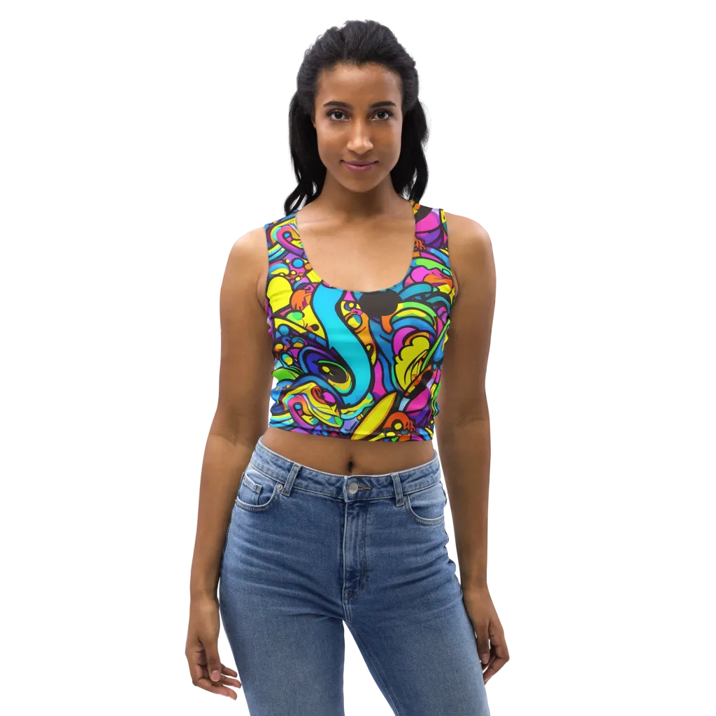 Kaleidoscopic Flow on Crop Top — Front