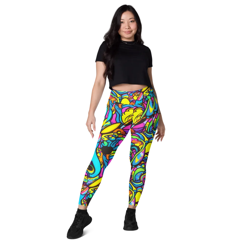 Kaleidoscopic Flow on Leggings with Pockets — Front