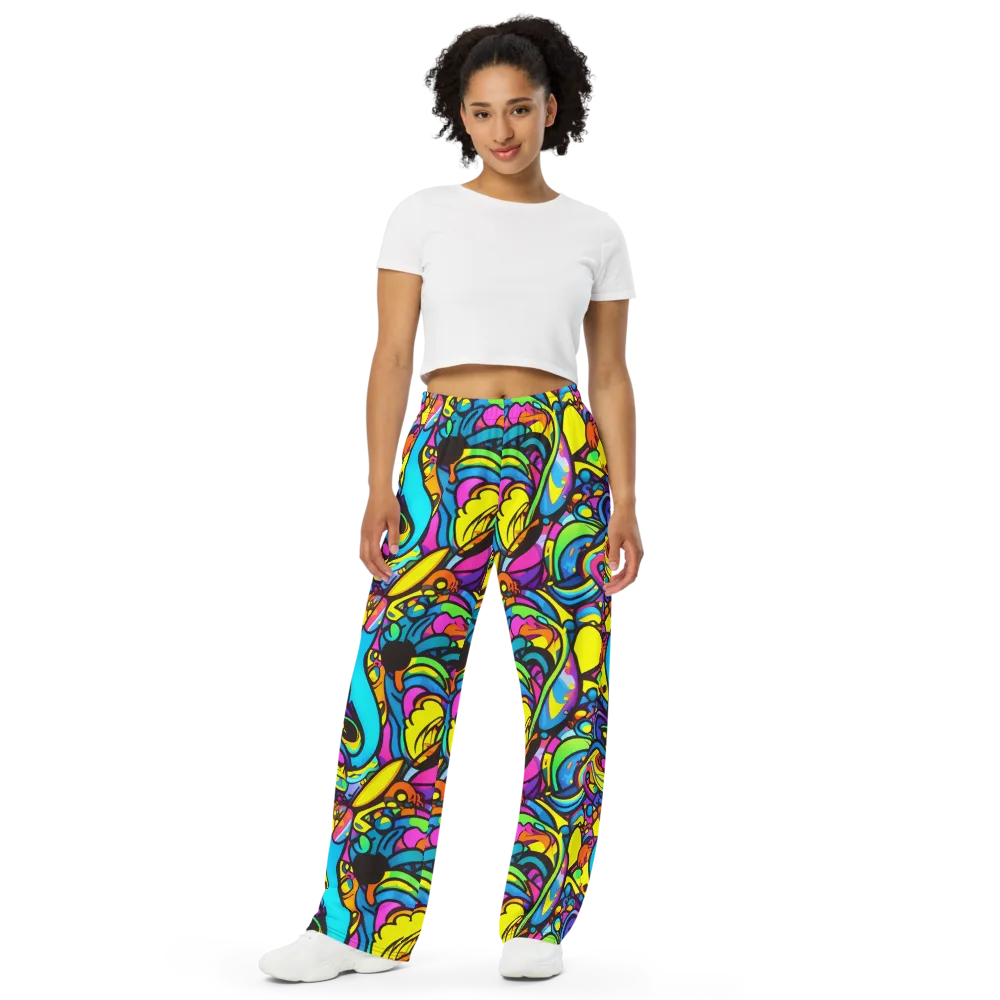 Kaleidoscopic Flow on Wide-Leg Pants — Front