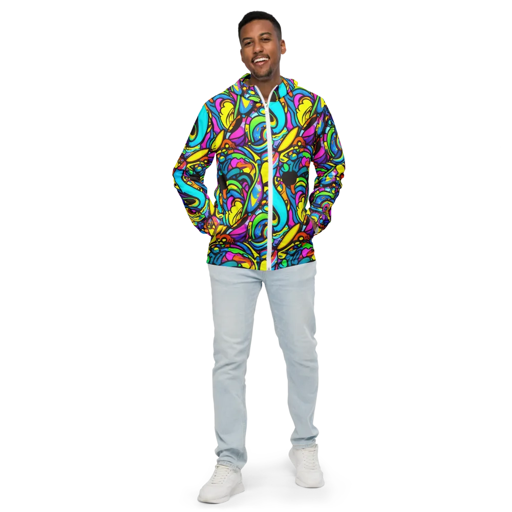 Kaleidoscopic Flow on Men's Windbreaker — Front